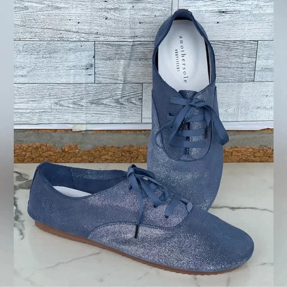 Another sole blue metallic oxfords size 37/7 - Picture 1 of 11